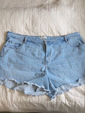 Abercrombie & Fitch Curve Love Women Plus Size 24 Light Wash High Rise Dad Short
